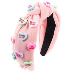 Wholesale Women's Cute Sweet Letter Heart Shape Plastic Cloth Hair Band - ChicMeto