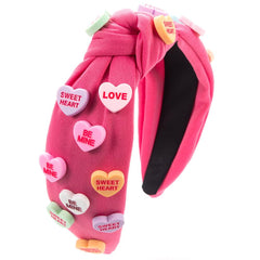 Wholesale Women's Cute Sweet Letter Heart Shape Plastic Cloth Hair Band - ChicMeto