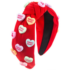 Wholesale Women's Cute Sweet Letter Heart Shape Plastic Cloth Hair Band - ChicMeto