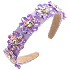 Wholesale Women's Elegant Flower Cloth Plating Inlay Glass Drill Hair Band - ChicMeto