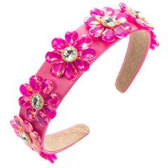 Wholesale Women's Elegant Flower Cloth Plating Inlay Glass Drill Hair Band - ChicMeto