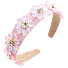 Wholesale Women's Elegant Flower Cloth Plating Inlay Glass Drill Hair Band - ChicMeto