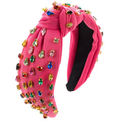 Wholesale Women's Elegant Luxurious Water Droplets Knot Cloth Inlay Rhinestones Hair Band - ChicMeto