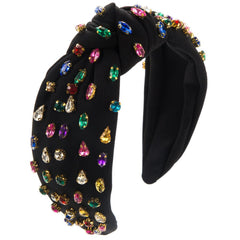 Wholesale Women's Elegant Luxurious Water Droplets Knot Cloth Inlay Rhinestones Hair Band - ChicMeto