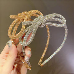 Wholesale Women's Fairy Style Bow Knot Hot Drill Diamond Hair Band - ChicMeto