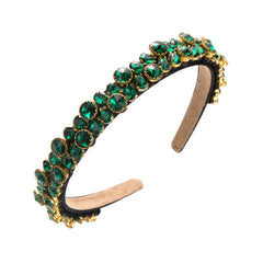 Wholesale Women's Retro Baroque Style Geometric Alloy Cloth Inlay Rhinestones Hair Band - ChicMeto