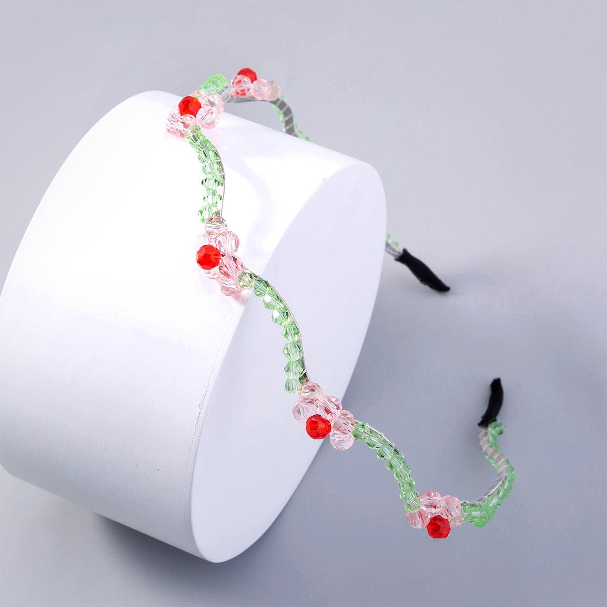 Wholesale Women's Simple Style Cherry Resin Iron Beaded Hair Band - ChicMeto