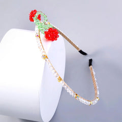 Wholesale Women's Simple Style Cherry Resin Iron Beaded Hair Band - ChicMeto