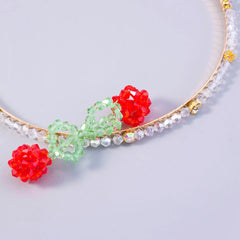 Wholesale Women's Simple Style Cherry Resin Iron Beaded Hair Band - ChicMeto