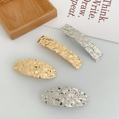 Wholesale Women's Streetwear Oval Rectangle Alloy Handmade Hair Clip - ChicMeto