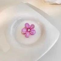 Wholesale Women's Sweet Flower Alloy Resin Plating Inlay Rhinestones Hair Clip - ChicMeto