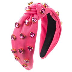 Wholesale Women's Sweet Heart Shape Alloy Cloth Plating Inlay Glass Drill Hair Band - ChicMeto