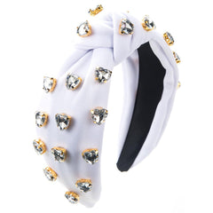 Wholesale Women's Sweet Heart Shape Alloy Cloth Plating Inlay Glass Drill Hair Band - ChicMeto