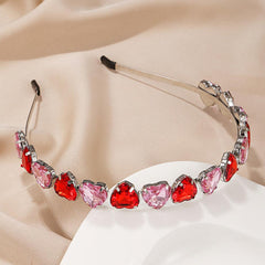 Wholesale Women's Sweet Heart Shape Alloy Plating Inlay Artificial Gemstones Hair Band - ChicMeto