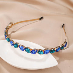 Wholesale Women's Sweet Heart Shape Alloy Plating Inlay Artificial Gemstones Hair Band - ChicMeto