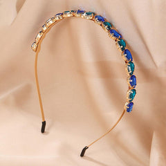 Wholesale Women's Sweet Heart Shape Alloy Plating Inlay Artificial Gemstones Hair Band - ChicMeto