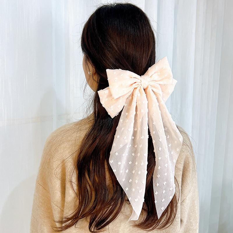 Wholesale Women's Sweet Polka Dots Bow Knot Polyester Hair Clip - ChicMeto